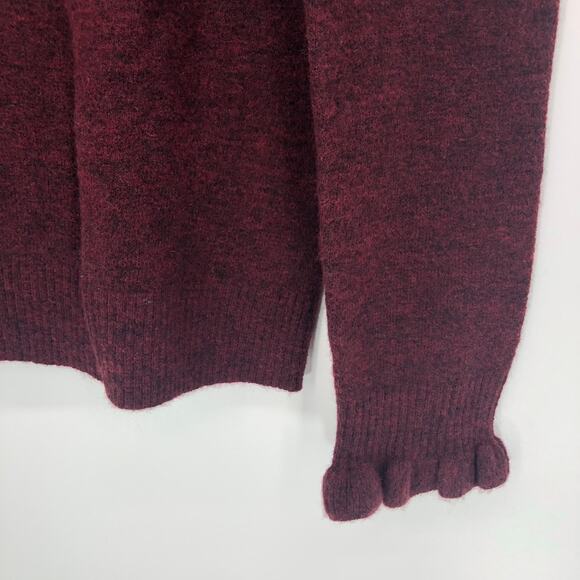 Sundance Edwina Henley Sweater XS Ruffle Wool Cashmere Blend Top NEW Defect - Picture 5 of 8
